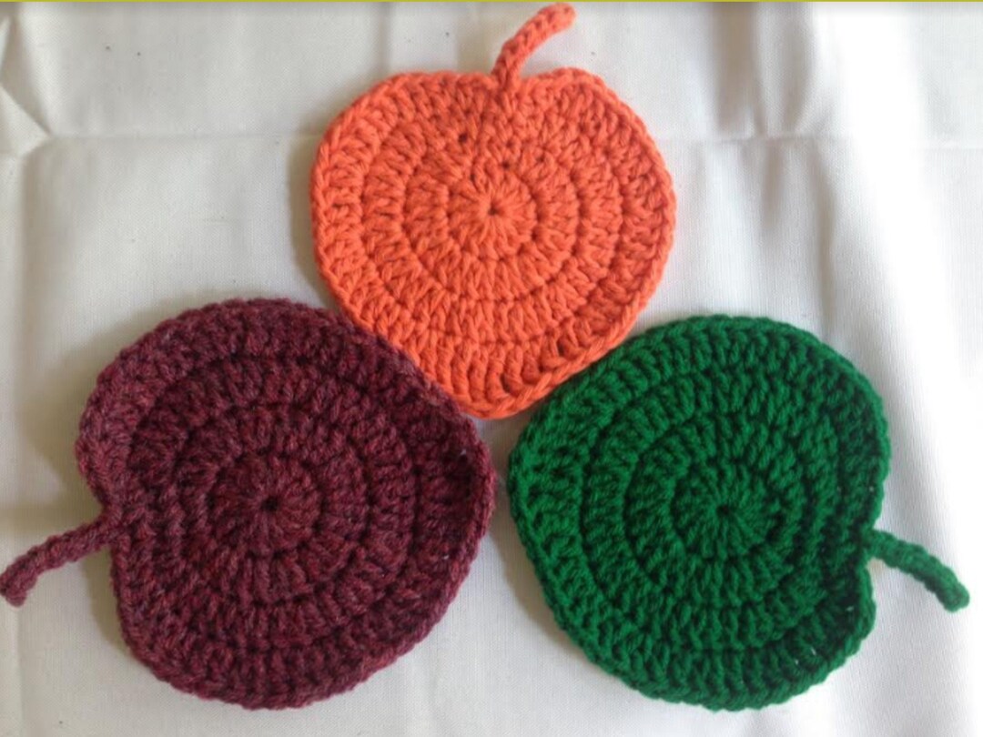 Leaf Coaster Pattern, Coaster Crochet Pattern, PDF Crochet Pattern ...