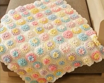 Granny Square Pattern - Flower Granny Square - Spring Granny Square - PDF Crochet Pattern-Digital Download PDF-Baby Blanket Crochet Pattern