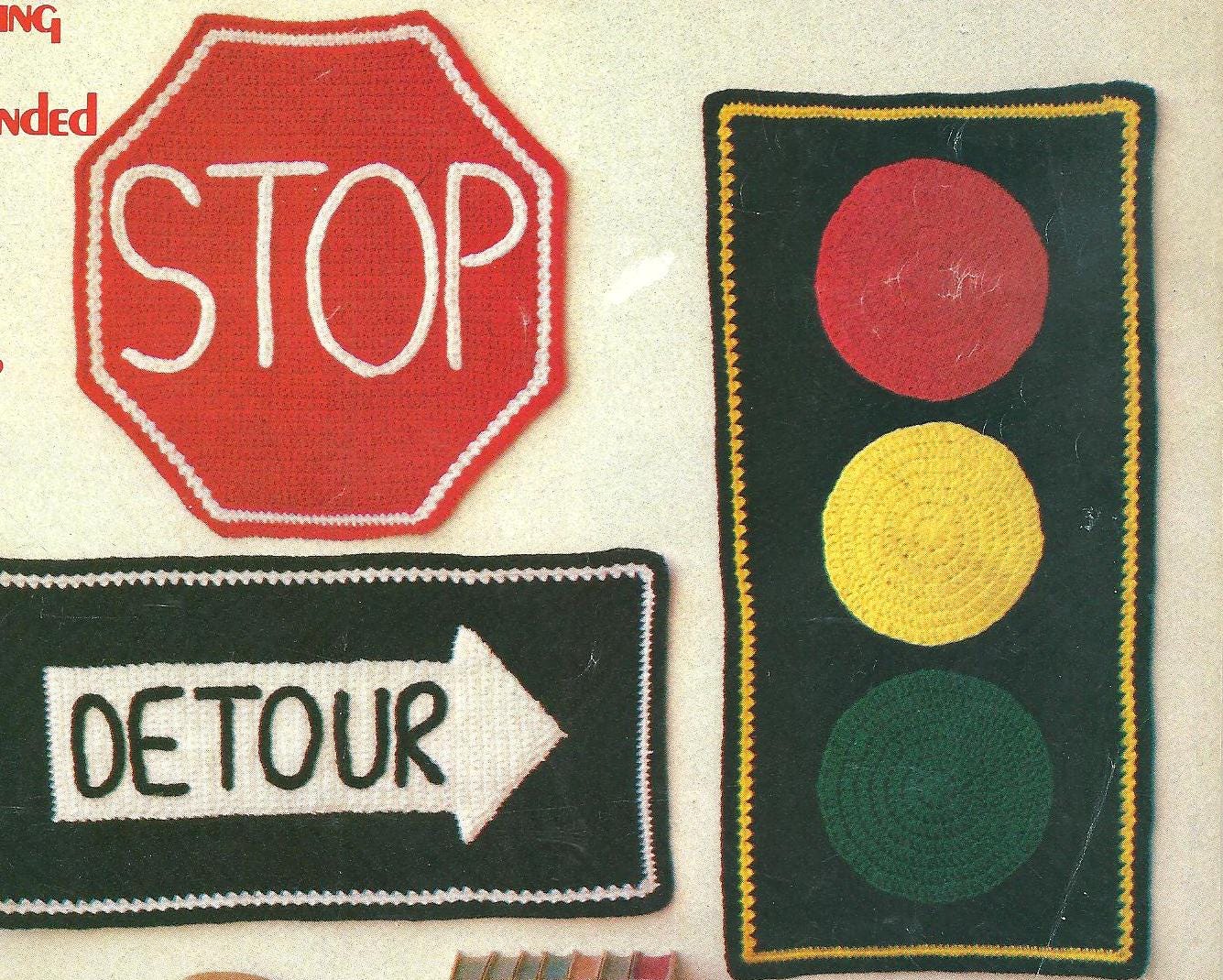 Crochet Traffic Signs, Crochet Traffic Light Sign, Crochet Stop Sign ...