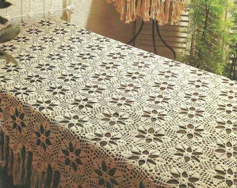 Vintage Gehaakte Sprei, kussen sprei Vintage Crocheted bedspread, Round table cloth 9 designs in Dutch instant Download PDF patterns