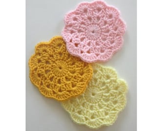 Crochet Flower Coaster Pattern, 5-minute Coaster, Lace Coaster Crochet Pattern, PDF Crochet Pattern, Digital Download PDF, Instant Download