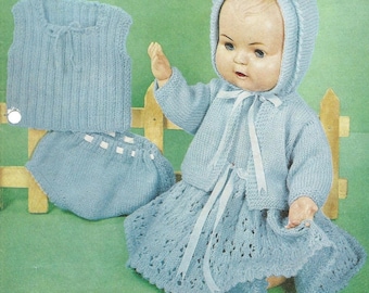 VTG Lee Target Outfits 16 inch dolls, Knit Doll Dress, Jacket, Bonnet, Ribbed Vest, Panties, shoes Knitting Digital Download PDF