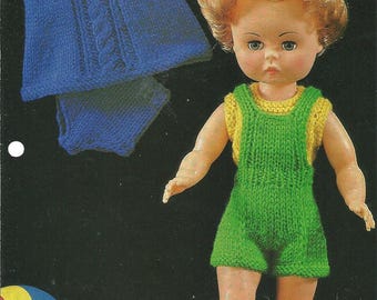 VTG Emu 14 inch Doll Pants, Skippy, Dress, Knickers, Doll Outfit Knitting Digital Download PDF