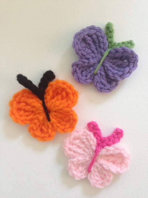 Crochet Applique Pattern, Crochet Butterfly Applique Pattern, Mini Butterfly Pattern, Butterfly Applique Pattern, PDF Crochet Pattern