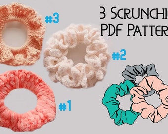 Crochet Scrunchie Pattern - Crochet Hairtie Pattern -