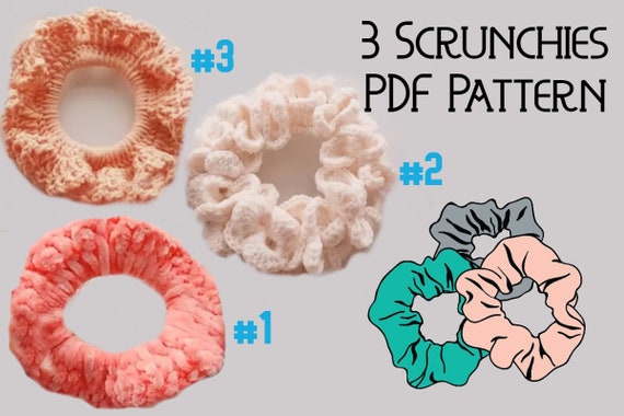 Crochet Scrunchie Pattern - Crochet Hairtie Pattern -