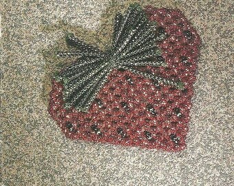 Vintage Plastic Canvas Loveberry fridgie, Key Chain decor, Tiger Stripe Barrette Plastic Canvas Small Gift Digital Download PDF Pattern