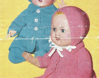 VTG Knit Bestway Boy and Girl Sets, Dress, Rompers, Coat, Bonnet, Beret, Leggings 12, 14 and 16 Inch Doll Knitting Digital Download PDF