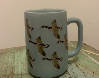 Vintage Otagiri flying Geese Mug,  Flying Geese Mug, Blue Otagiri Mug