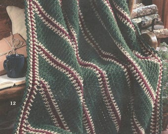 VINTAGE Christmas Afghan Pattern, Crochet Winter Christmas Afghan, Crochet Blanket Pattern, PDF Crochet Pattern, Digital Download PDF