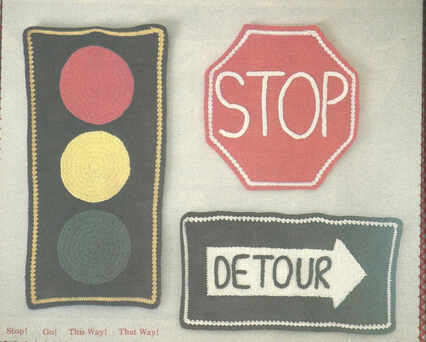 Crochet Traffic Signs, Crochet Traffic Light Sign, Crochet Stop Sign ...