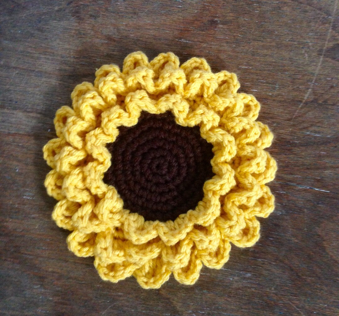 Sunflower Coaster Pattern, Sunflower Coaster, Flower Crochet Pattern ...