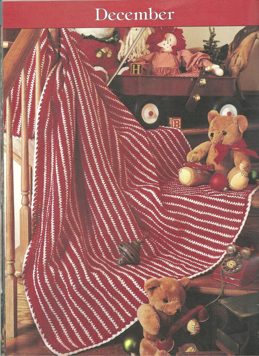 VINTAGE Christmas Afghan Pattern Crochet December Afghan Etsy