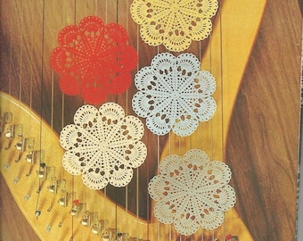 Vintage Blumen Glasmatten Häkelanleitung, Deckchen Häkelanleitung, Vintage Deckchen Häkelanleitung, Spitzendeckchen PDF Häkelanleitung