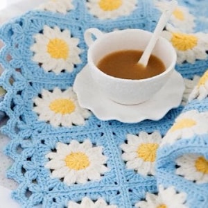 Granny Square Blanket Pattern - Daisy Granny Square Blanket -Crochet Baby Blanket-Crochet Blanket-PDF Crochet Pattern - Digital Download PDF