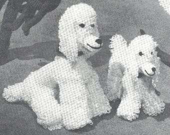 Modèle au crochet vintage caniche et chiot, modèle caniche, modèle au crochet vintage caniche et chiot, caniche anglais PDF modèle au crochet
