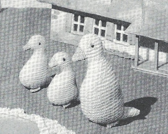 Vintage Ente und Entlein Strickmuster, Pudel-Muster, Strickmuster Vintage Ente und Entlein Muster, Enten Entchen PDF Strickmuster