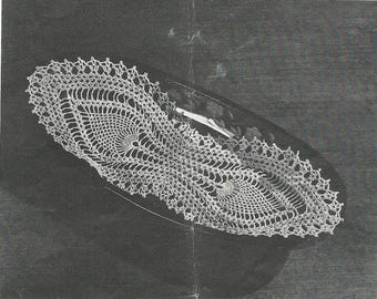 VINTAGE 1940s Pineapple Bread Tray, Crochet Pineapple Doily, Bread Tray Pineapple Crochet Pattern Instant Digital Download PDF