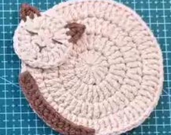 Crochet Coaster Pattern, Crochet Cat Coaster Pattern, Crochet Paw Animal Coaster, PDF Crochet Pattern, Instant Download, Crochet Pattern
