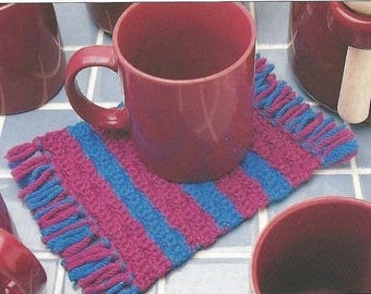 Vintage Easy Crochet Mug Mat Pattern DIY Coaster, easy coasters Gift Mug coasters PDF Crochet Pattern instant Digital Download PDF Mug Rug