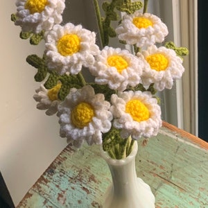 Boeket alle gelegenheden, madeliefjeboeket met GRATIS vaas en kaart, handgemaakte bloemen, jubileumcadeau, verjaardagscadeau, madeliefjeboeket, verjaardag moeder