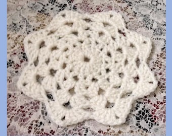 Snowflake Coaster Pattern, Christmas Crochet Pattern, Lace Snowflake Coaster Pattern, PDF Crochet Pattern, Digital Download PDF