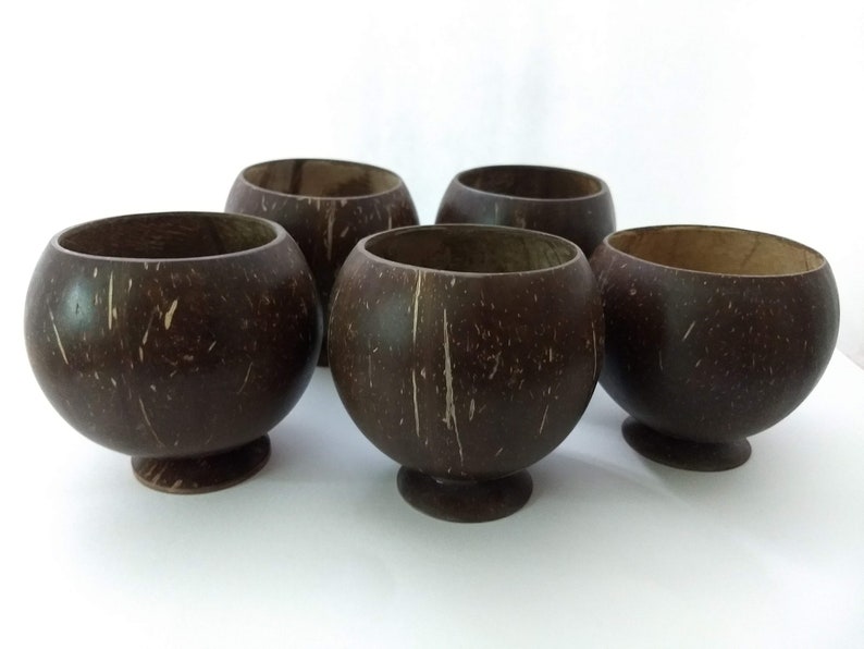 Coconut Shell Kava Cups 5 pack Etsy