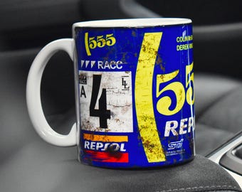 Colin McRae 1995 Impreza Rally Car Mug - WRC World Champion - Gift Ideas for Motorsport Fans - Ceramic Coffee Cup - Classic Race Memorabilia