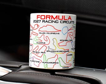 Formula 2027 Racing Circuits Mug - White Edition - Formula One Inspired Gifts for F1 Fans