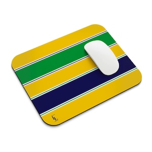 Ayrton Senna Helmet Mouse Mat - Rubber Desk Pad - Racing Gifts - Home & Office Accessories