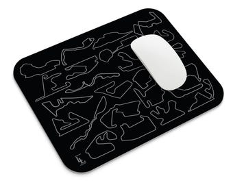 Formula 2027 Circuits Mouse Mat - Rubber Desk Pad with Track Outlines, Formula One inspired Gifts for F1 Fans