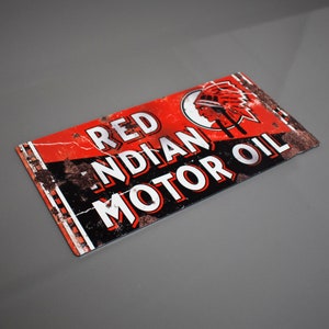 Red Indian Motor Oil Vintage Sign