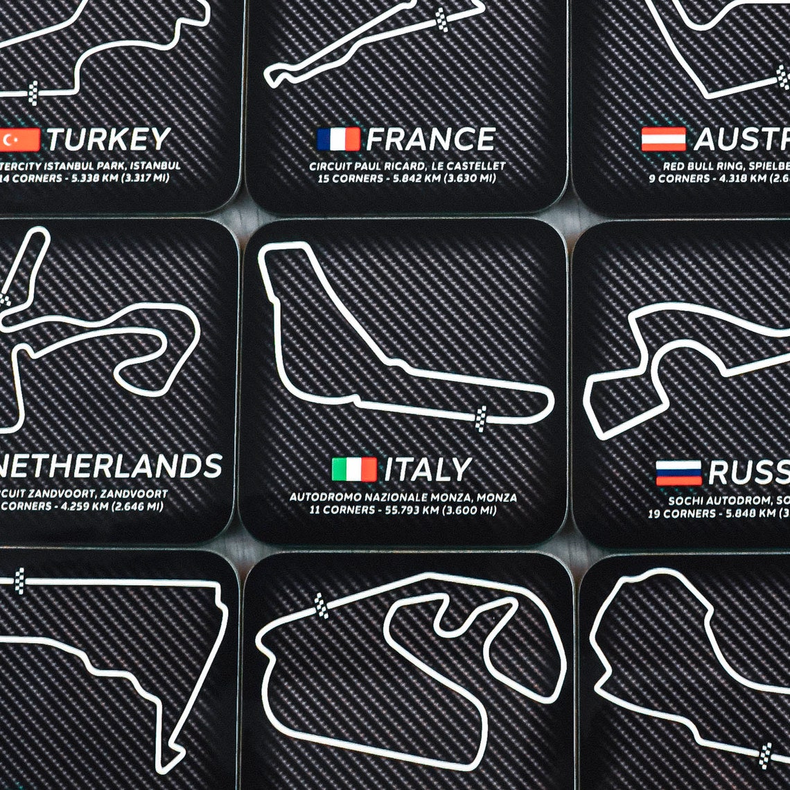 F1 Circuit Complete Coaster Collection / Formula One Grand Etsy