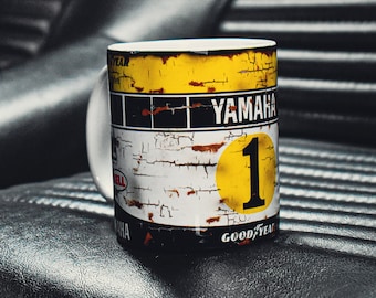 Vintage Kenny Roberts YZR #1 Mug / Motorcycle / Legend / Classic Super Bike / Coffee Tea / MotoGP / By Legacy Legends