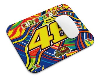 Rossi #46 Helmet Mouse Mat - Rubber Desk Pad - MotoGP Fans - Racing Gifts - Home & Office Accessories