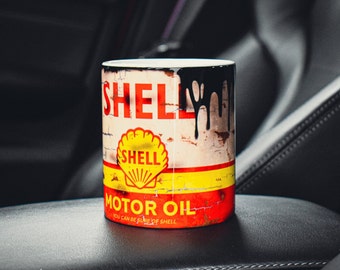 Vintage Shell Motor Oil Mug / Motorcycle / Car / Classic Retro Can / Coffee Tea / Cup / By Legacy Legends