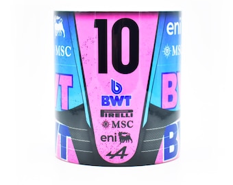 Gasly #10 2025 Mug - Formula Racing Car - Coffee Tea Cup - Jack - Gasly - Gift Idea - Alp Team - Fun - Fans - Blue Pink Carbon Fiber - One