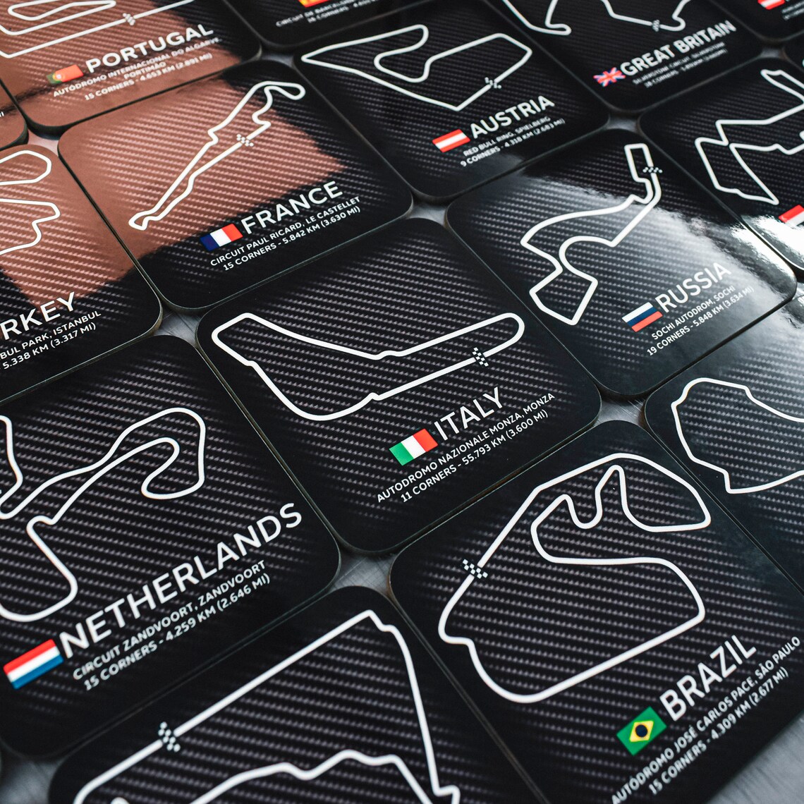 F1 Circuit Complete Coaster Collection / Formula One Grand Etsy