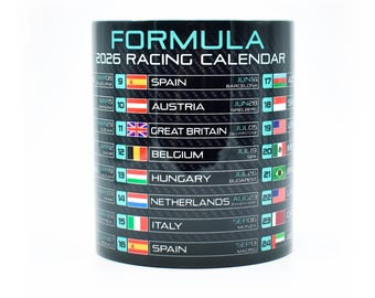 Formula 2026 Racing Calendar Mug – Motorsport Fan Gift