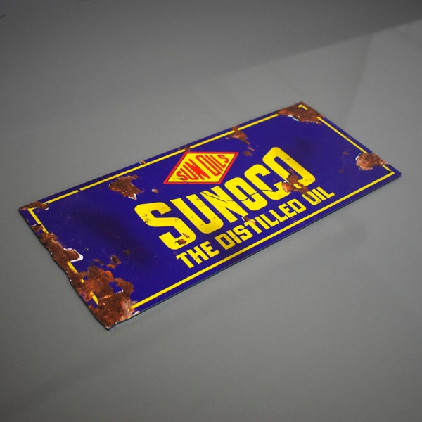 Sunoco The Distilled Oil Vintage Sign