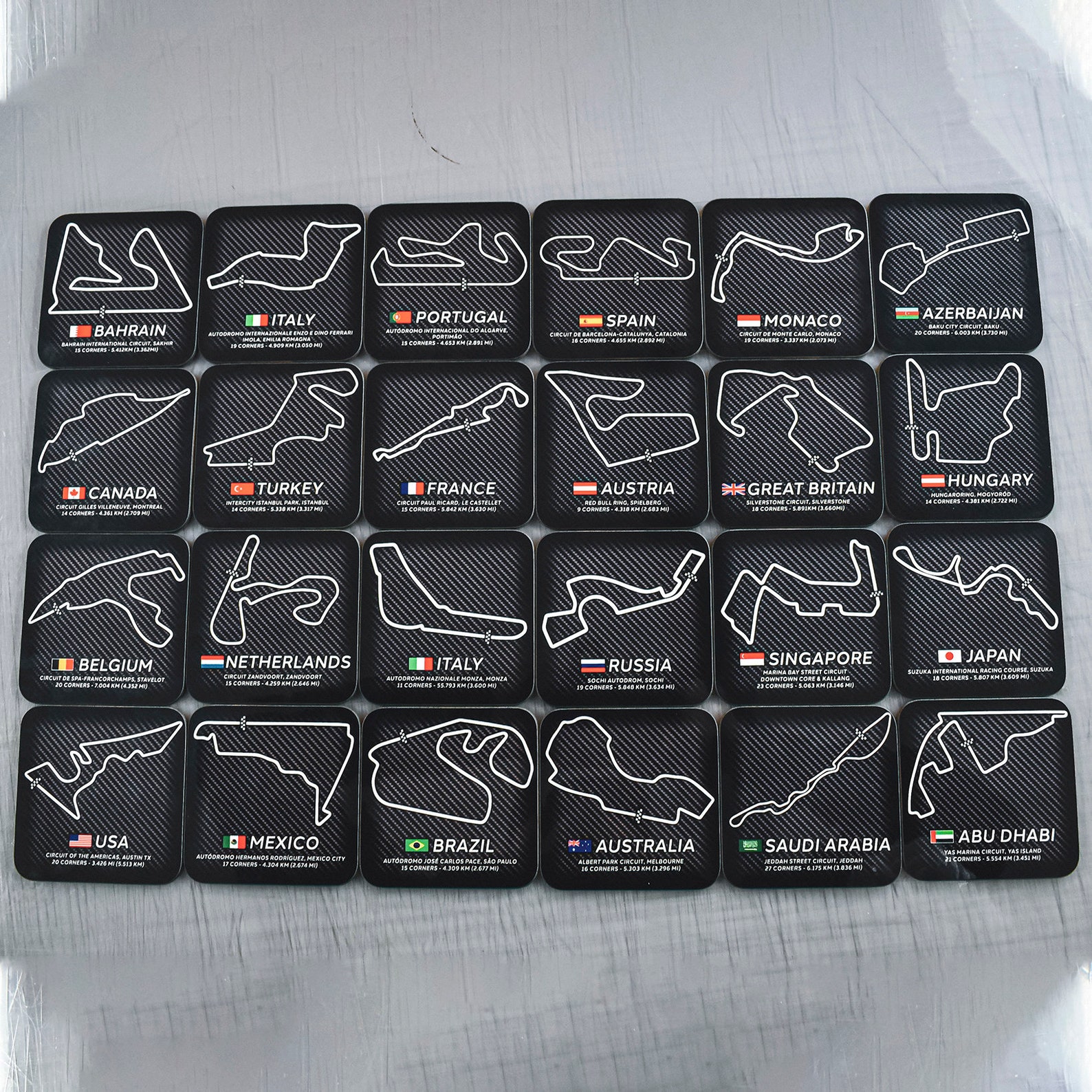 F1 2021 Circuit Complete Coaster Collection / Formula One Etsy