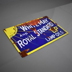 White May and Royal Standard BP Lamp Oils Vintage Sign
