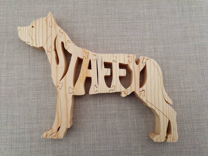 wooden dog puzzle