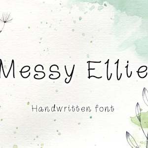 Handwritten font, Messy Ellie Children&#39;s Font, Instant Download, Digital Font, Logo Font, Canva Font, Cricut Font