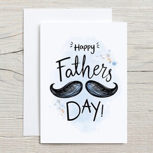 Carte de fête des pères A5, moustache, carte de voeux illustrée à l'aquarelle, recyclée, carte pour papa, carte pour lui