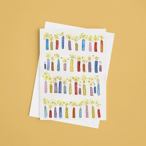 Biglietto d'Auguri Candele, Biglietto d'auguri illustrato, Divertente, colorato e versatile