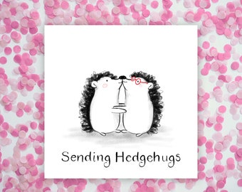 Hedgehog Hugs Greetings Card, Support and Sympathy