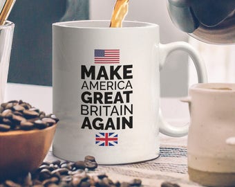 Maak opnieuw Amerika Groot-Brittannië-met vlaggen | Grappige Britse gave mok