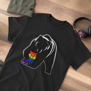 LGBT Mom Mama Bear Shirt Mothers Gay Pride Rainbow Flag Gift Show Your Son or Daughter You Love and Support Them Equality, Awareness image 1