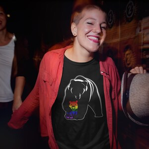 LGBT Mom Mama Bear Shirt Mothers Gay Pride Rainbow Flag Gift Show Your Son or Daughter You Love and Support Them Equality, Awareness image 4